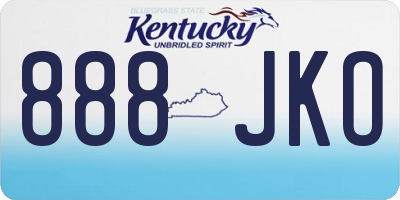 KY license plate 888JKO