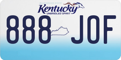 KY license plate 888JOF