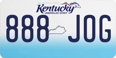 KY license plate 888JOG
