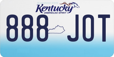 KY license plate 888JOT