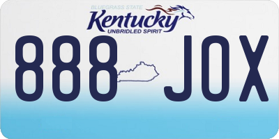 KY license plate 888JOX