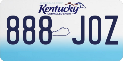 KY license plate 888JOZ