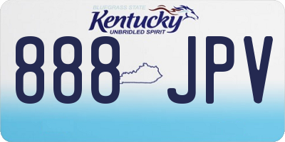 KY license plate 888JPV