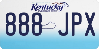 KY license plate 888JPX