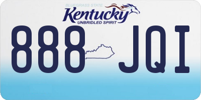 KY license plate 888JQI