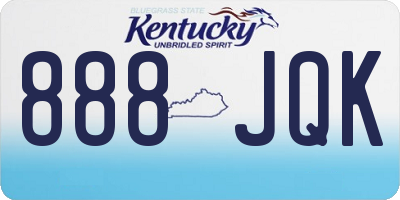 KY license plate 888JQK