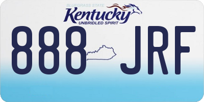 KY license plate 888JRF