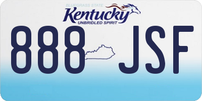 KY license plate 888JSF