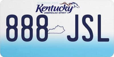 KY license plate 888JSL
