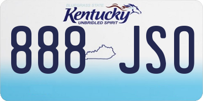 KY license plate 888JSO