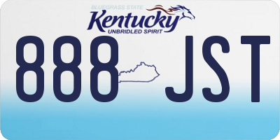 KY license plate 888JST