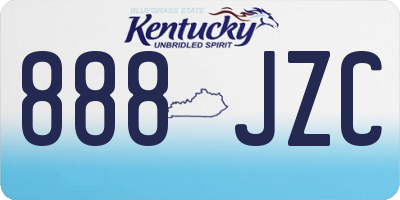 KY license plate 888JZC