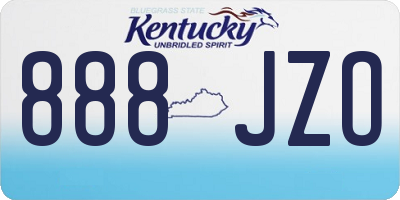 KY license plate 888JZO