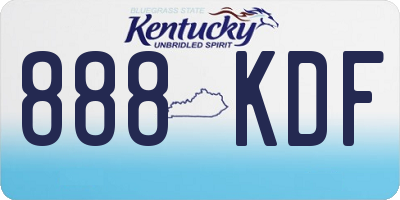KY license plate 888KDF