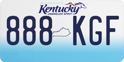KY license plate 888KGF