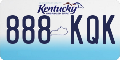 KY license plate 888KQK