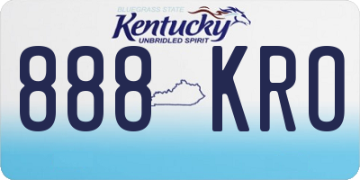 KY license plate 888KRO