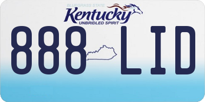 KY license plate 888LID