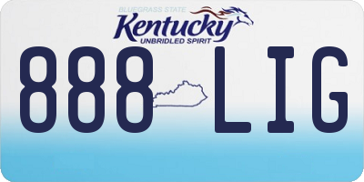 KY license plate 888LIG