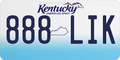 KY license plate 888LIK
