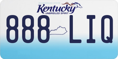 KY license plate 888LIQ