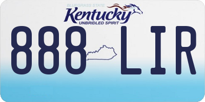 KY license plate 888LIR