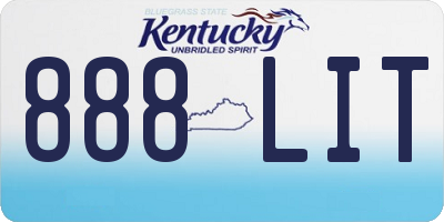 KY license plate 888LIT