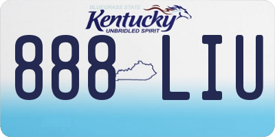 KY license plate 888LIU