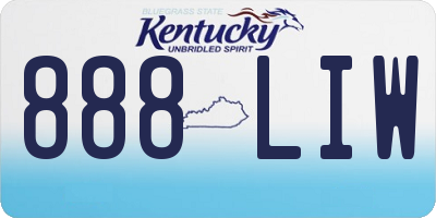 KY license plate 888LIW