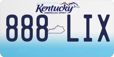 KY license plate 888LIX