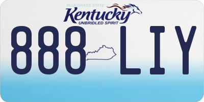 KY license plate 888LIY