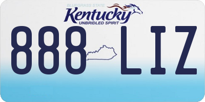 KY license plate 888LIZ