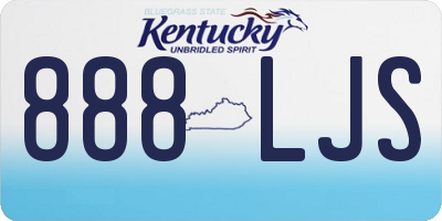 KY license plate 888LJS