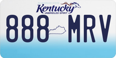 KY license plate 888MRV