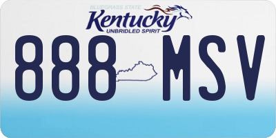 KY license plate 888MSV
