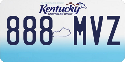 KY license plate 888MVZ
