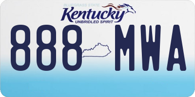 KY license plate 888MWA