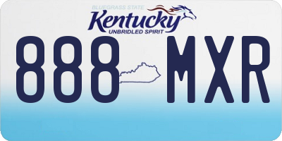 KY license plate 888MXR