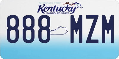 KY license plate 888MZM
