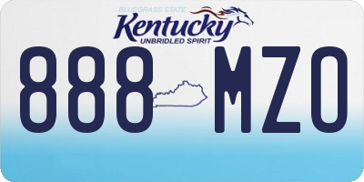 KY license plate 888MZO