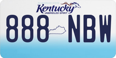 KY license plate 888NBW