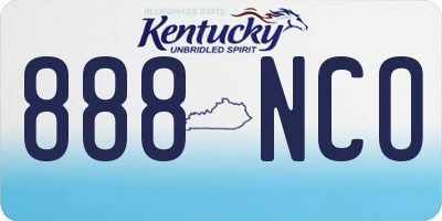 KY license plate 888NCO