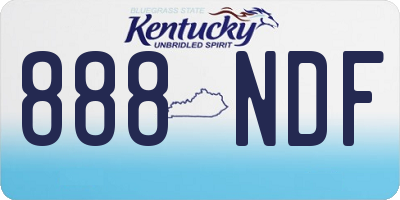 KY license plate 888NDF