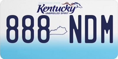 KY license plate 888NDM