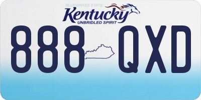 KY license plate 888QXD