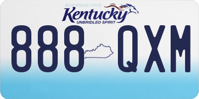 KY license plate 888QXM