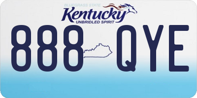 KY license plate 888QYE