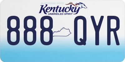 KY license plate 888QYR
