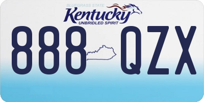 KY license plate 888QZX