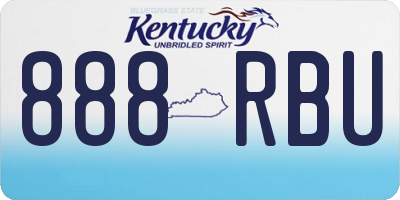 KY license plate 888RBU